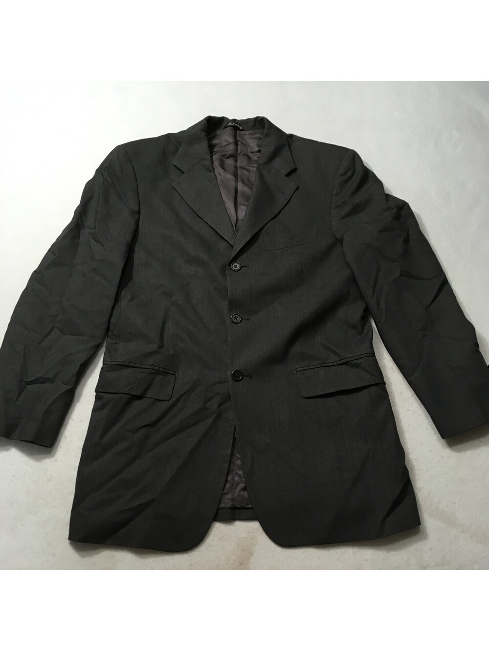 Barney's New York Charcoal  3 Button Blazer Jacket - Size 40 REGULAR WOOL